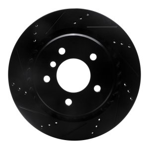 BMW Z3 Brake Rotor (1) - Rear - R1 Concepts - Drilled & Slotted - Black - `95-`02